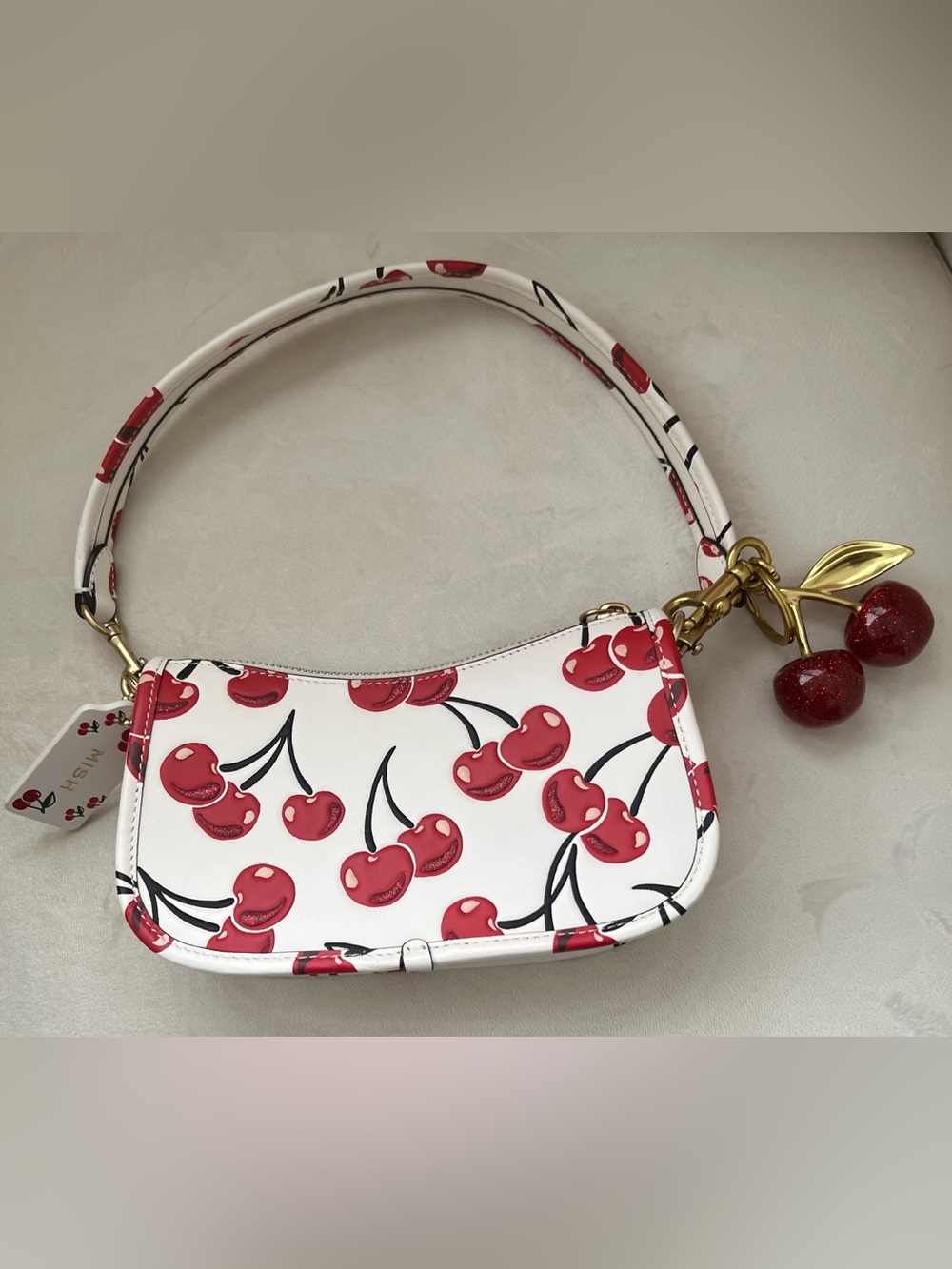 Coach Swinger Bag 20 With Cherry Print - Picture 6 of 9